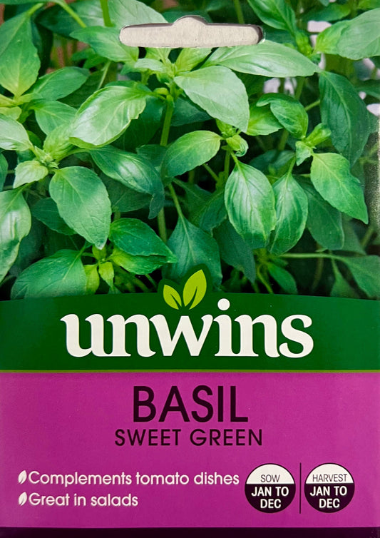 Unwins Herb Basil Sweet Green – Herb Seeds