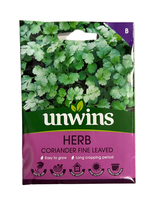 Unwins Herb Coriander Fine Leaved – Herb Seeds