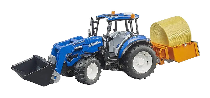 Bruder New Holland Toy Tractor With Loader and Bail Box