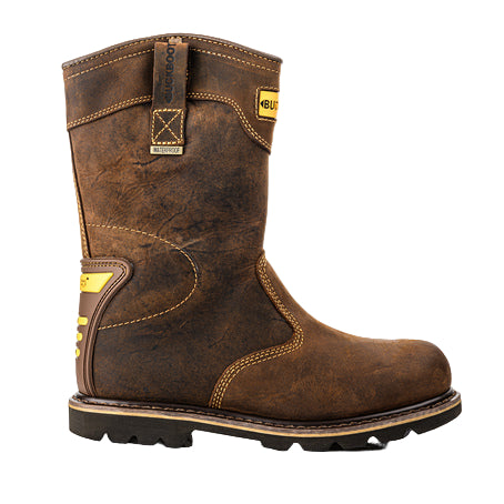Buckler Buckbootz Welted Rigger Safety Boots Brown Crazy Horse