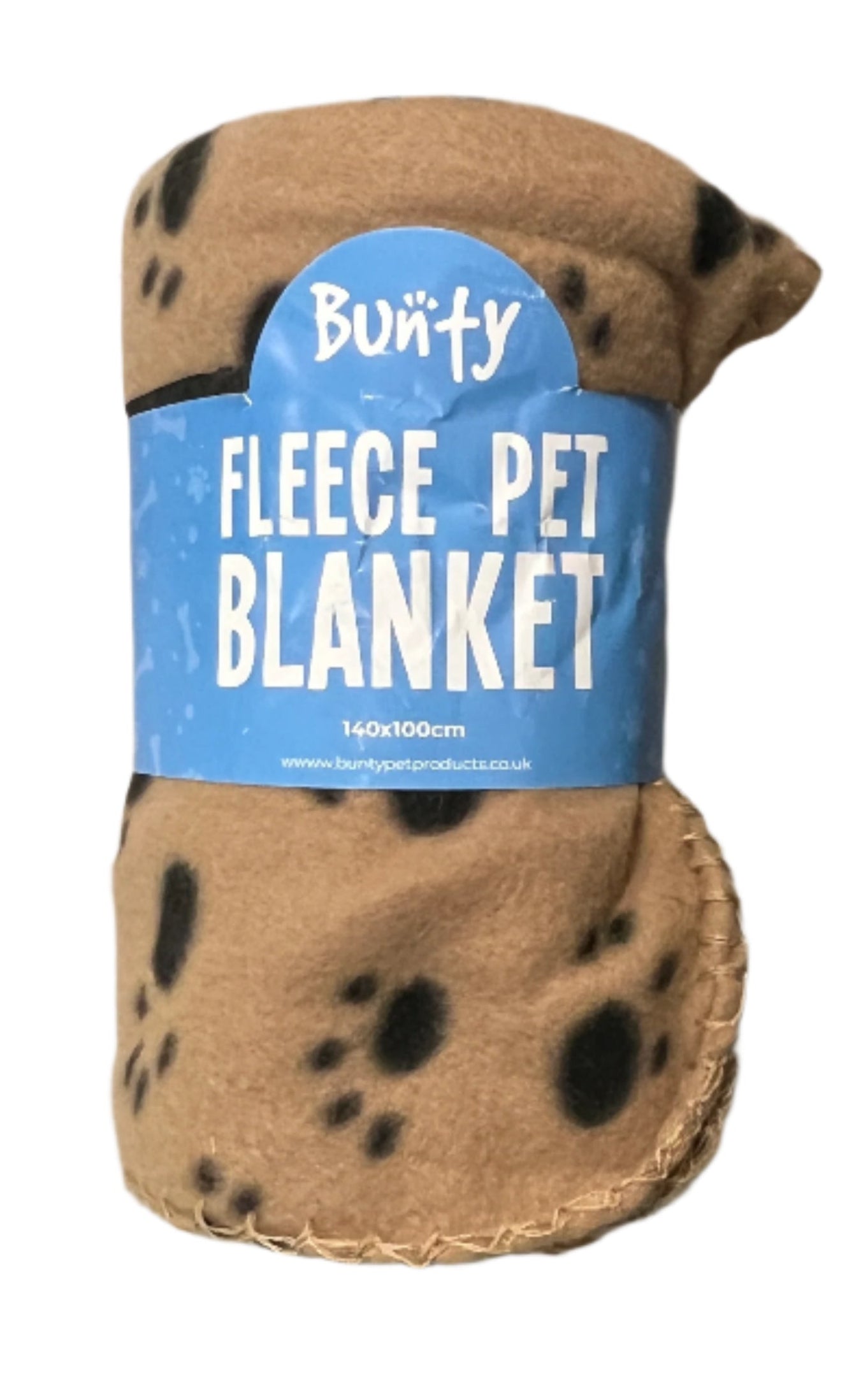 Bunty Fleece Dog Blanket Cream With Black Paw Pattern 140x100cm