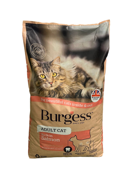 Burgess Adult Cat Food Rich In Salmon 10kg