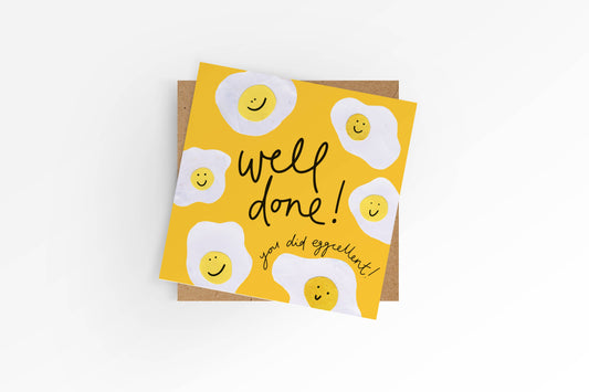 Well done card, Pun Congratulations card, you did eggcellent