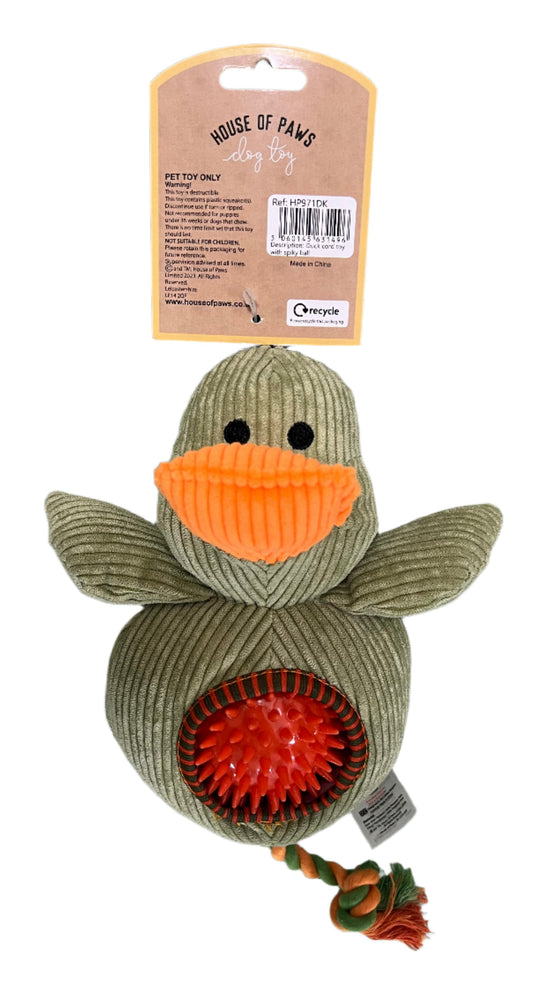 Cord Duck With Spiky Ball Duel Activity Luxury Dog Toy