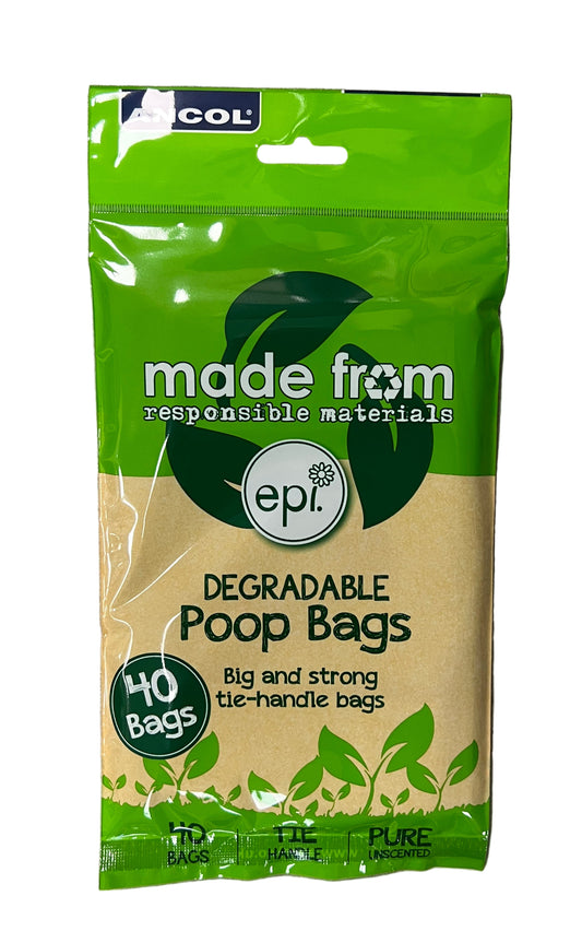 Ancol Degradable Dog Poop poo Bags 40 Pack