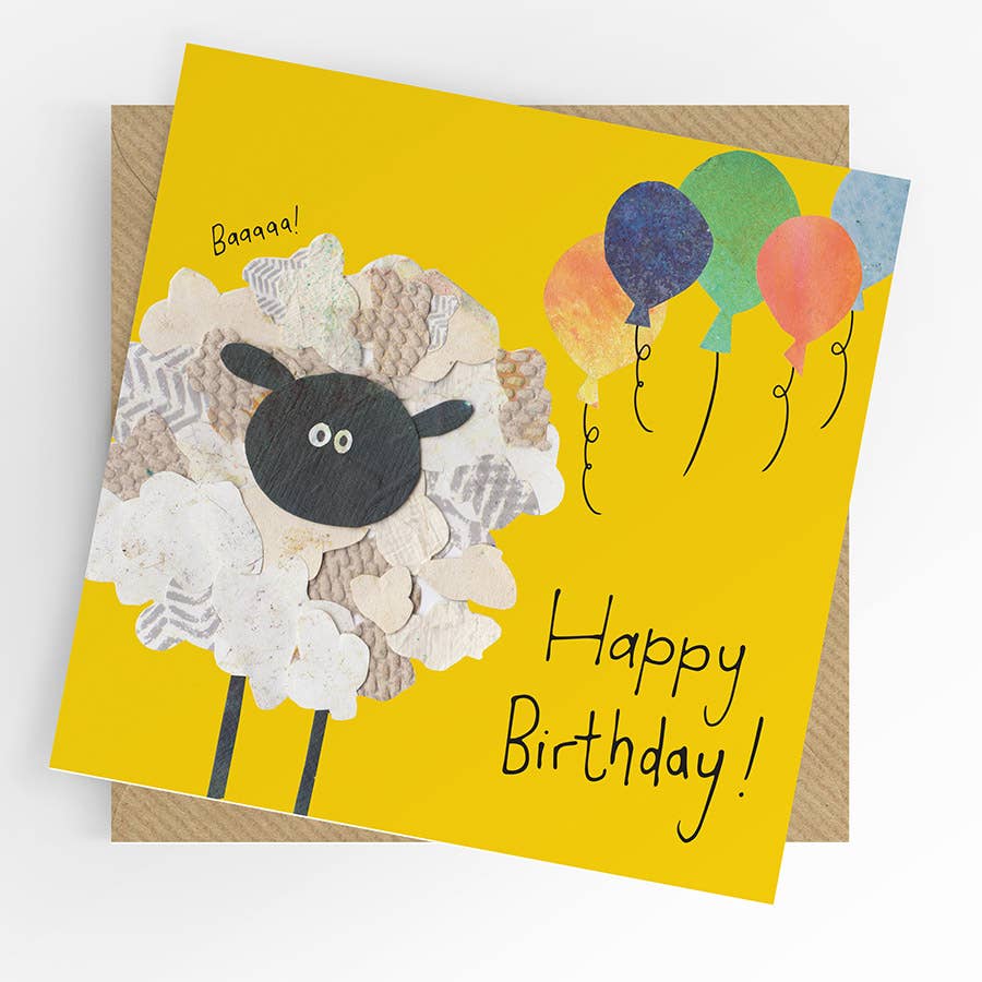 Happy birthday ewe card, sheep birthday card