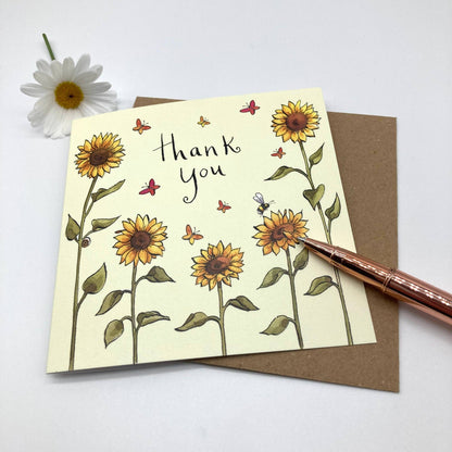 Thank You Card - Thank You Sunflowers