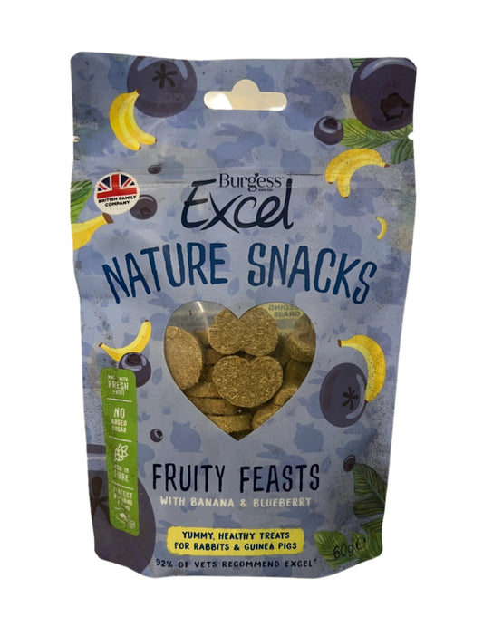 Burgess Excel Nature Fruity Feasts Snacks For Rabbits & Guinea Pigs
