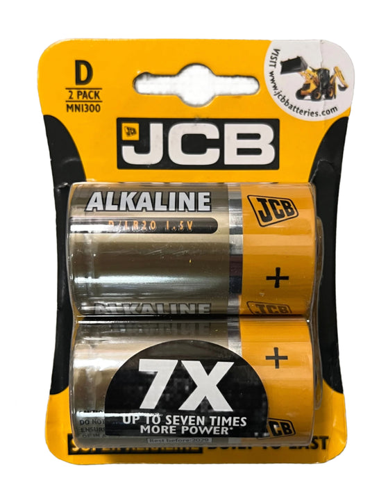 JCB Super Alkaline D Battery 2 Pack