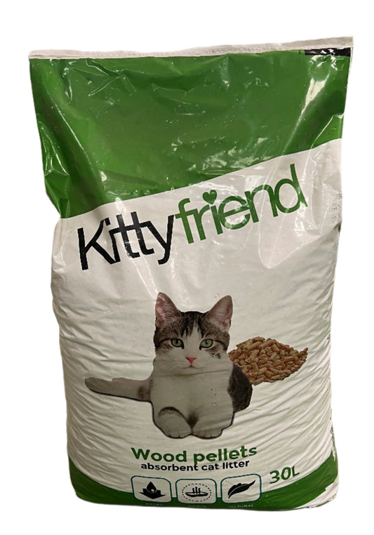 Kitty Friend Wood Pellets Absorbent Cat Litter 30L