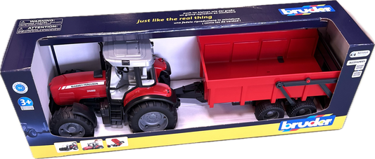 Bruder Toys Massey Ferguson Tractor With Tip Trailer