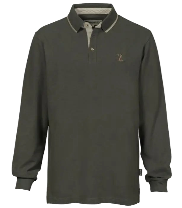 Percussion Long Sleeve Polo Shirt Green