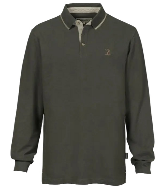 Percussion Long Sleeve Polo Shirt Green