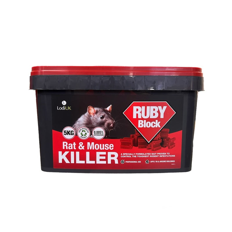 Ruby Block Rat & Mouse Killer 5kg – Professional Use Only – W.E ...