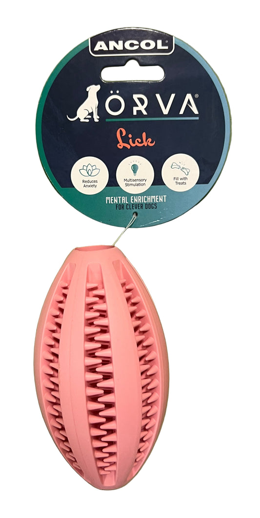 Ancol Orva Rugby Ball Lick Treat For Puppies & Dogs