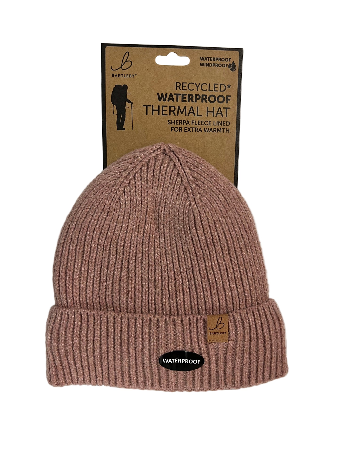 Bartleby Plain Waterproof Thermal Sherpa Lined Hat – Blue, Salmon, White (One Size)