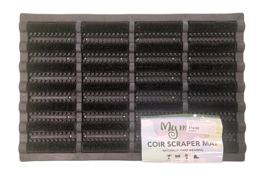 My Mats Black Coir Scraper Doormat 40x60cm