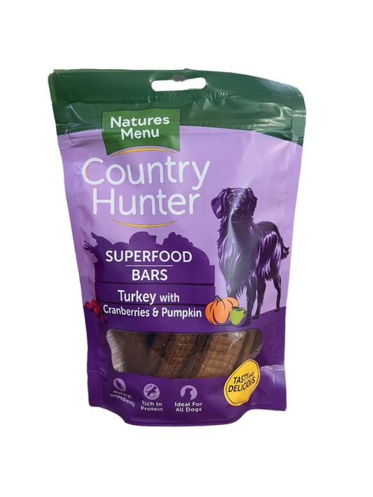 Country Hunter Superfood Dog Bars Turkey With Cranberries & Pumpkin