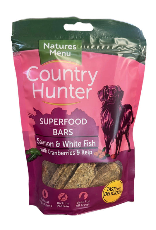 Country Hunter Superfood Dog Bars Salmon & White Fish With Cranberries & Kelp
