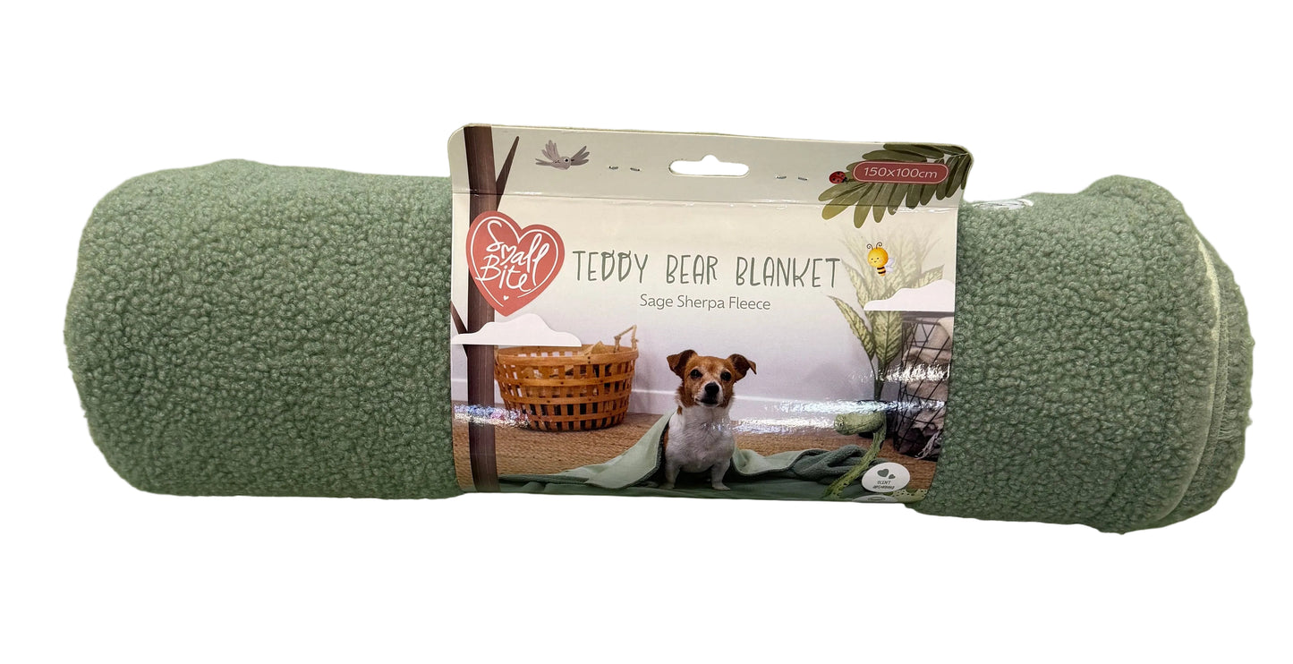 Small Bite Teddy Bear Pet Blanket 150 x 100cm Assorted Colours