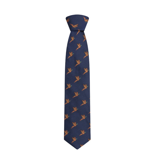 Hoggs Of Fife 100% Silk Woven Tie Pheasants