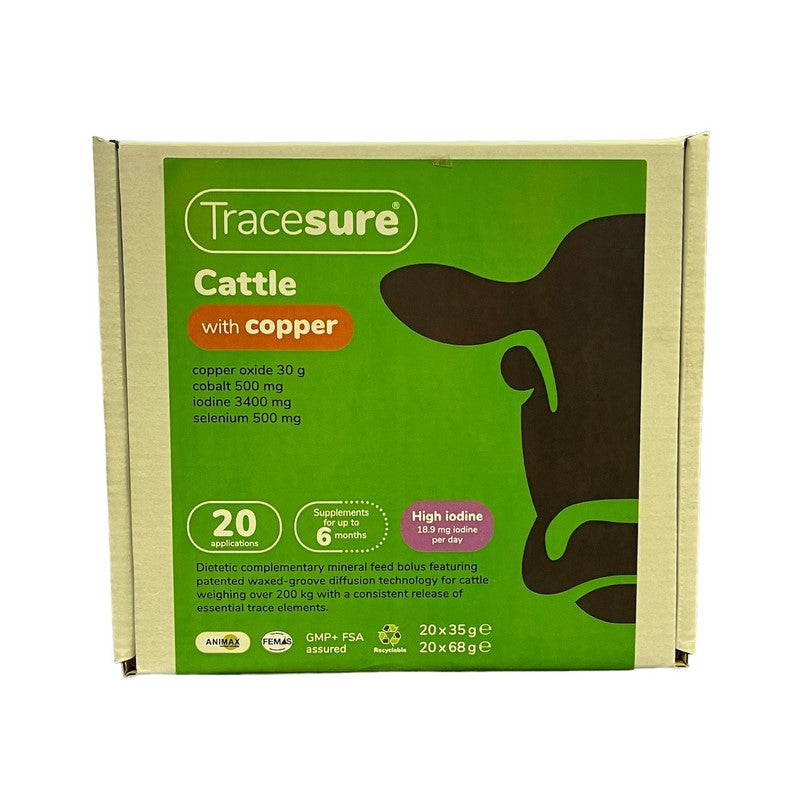 Tracesure Cu/I Cattle Bolus 20 Dose