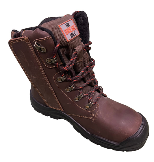 Unbreakable Tornado Brown Leather Waterproof Safety Boot