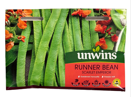 Unwins Runner Bean Scarlet Emperor – Vegetable Seeds