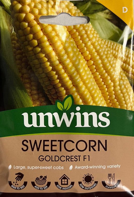 Unwins Sweetcorn Goldcrest F1 – Vegetable Seeds