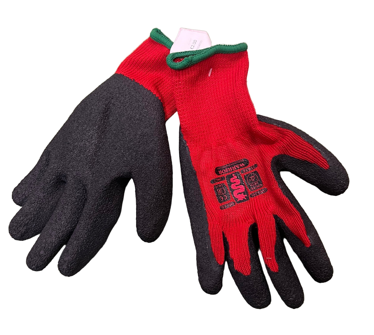 Warrior Supa Grip Flexible Work Safety Gloves Red & Black