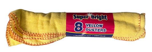 Large Yellow Soft Dusters 8 Pack